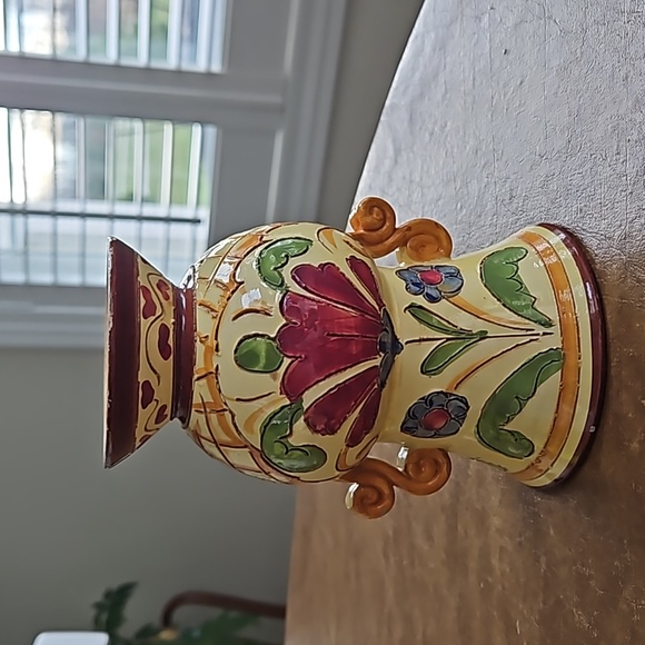 ITALY HAND PAINTED VASE VINTAGE - Picture 3 of 10